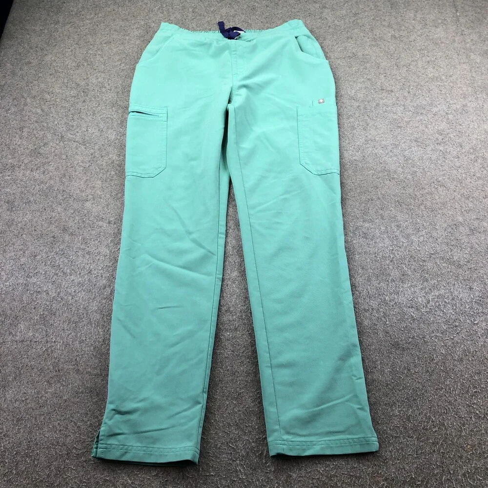 FIGS Scrub Pants Womens Small Green Cargo Twill Technical Collection Medical